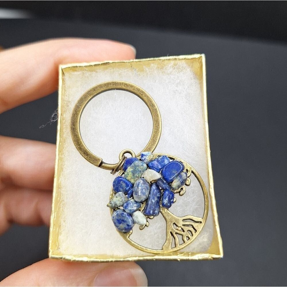 bronze Lapiz tree of life keychain